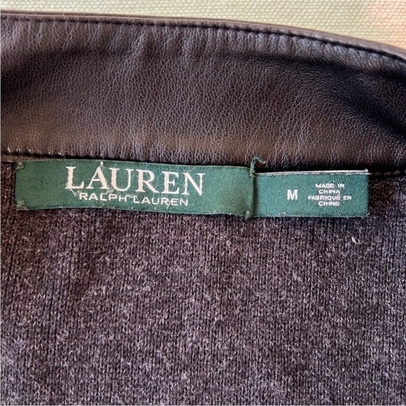 Lauren Ralph Lauren Faux Leather Trim Moto Jacket Size M - Picture 8 of 12